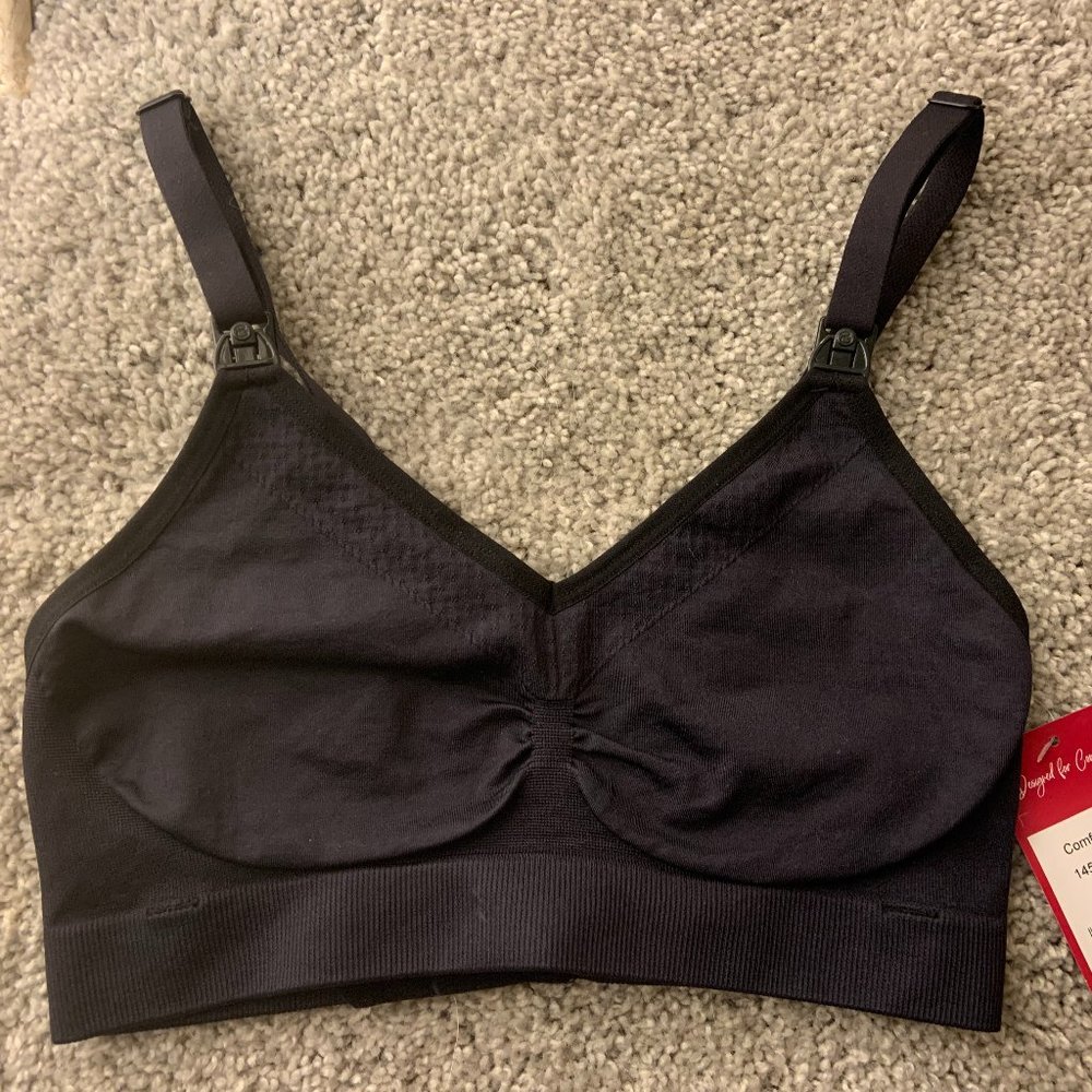 Black Maternity and Nursing Bra